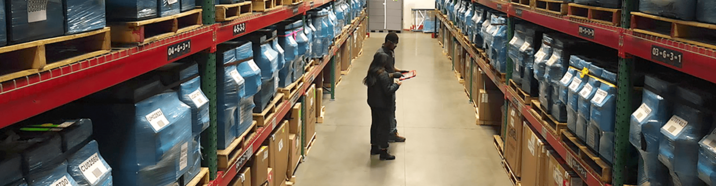 Bibbeo employees evaluating the warehouse